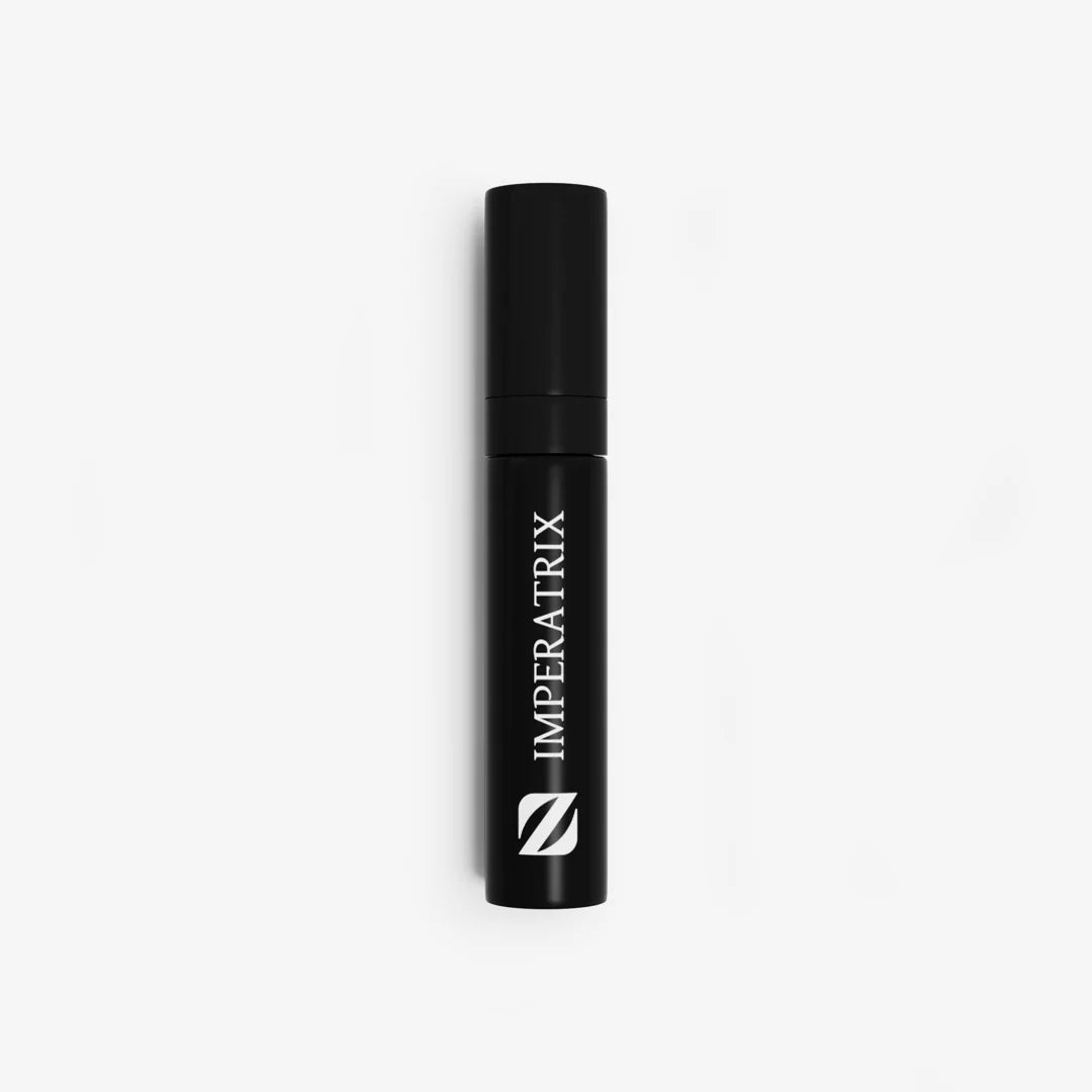 Black travel spray Olfazeta by Chogan Imperatrix 10 Years Edition, white name and Z logo on light grey background