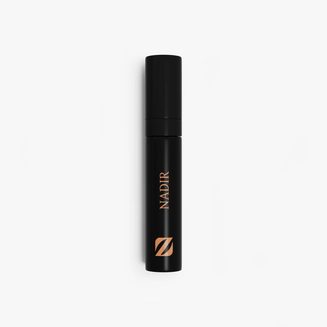 Vaporisateur de voyage noir Olfazeta by Chogan Nadir 10 Years Edition, nom et logo Z cuivrés sur fond gris clair