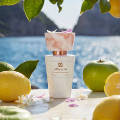 Flacon blanc Olfazeta by Chogan Millésime N°11 face à la mer, citrons, pomme verte et fleurs de jasmin